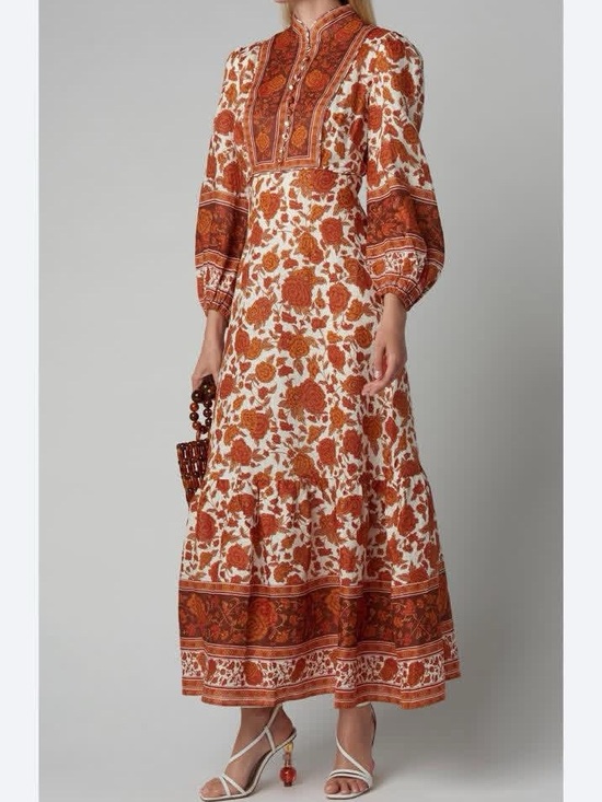 Zimmermann Dresses & Skirts - Zimmermann Rust and Cream Floral Maxi Dress